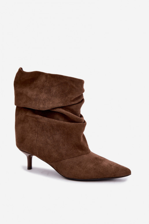 Botines chaki sin cordones con tacones Loralia