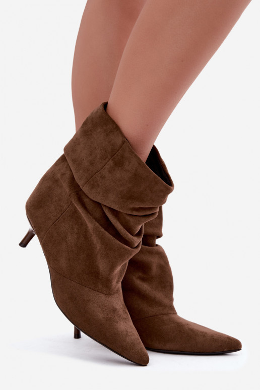 Botines chaki sin cordones con tacones Loralia