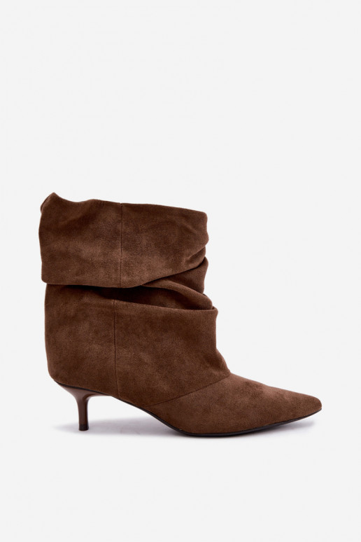 Botines chaki sin cordones con tacones Loralia