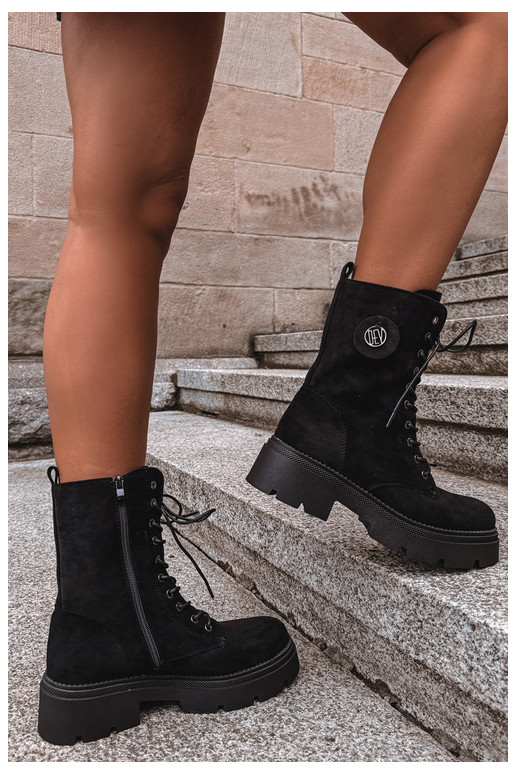 Botines negros cálidos para mujer de ante sintético Livela