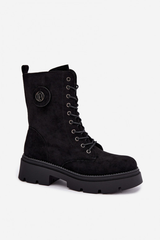 Botines negros cálidos para mujer de ante sintético Livela