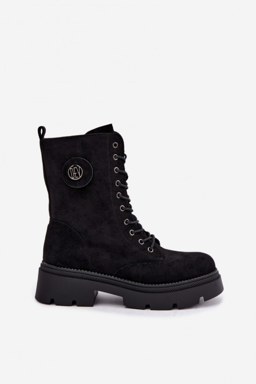 Botines negros cálidos para mujer de ante sintético Livela