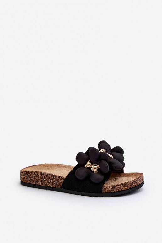 Zapatillas de mujer con detalles decorativos Bunlia en color negro
