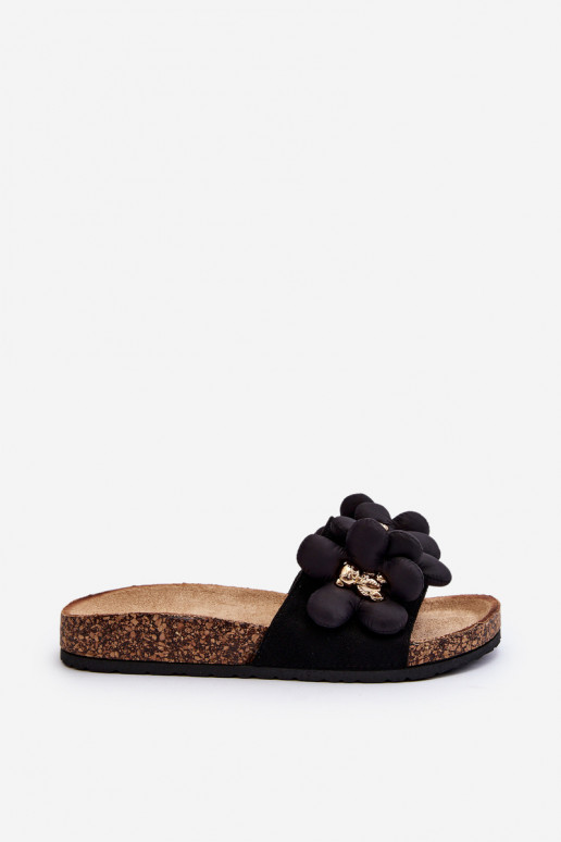 Zapatillas de mujer con detalles decorativos Bunlia en color negro