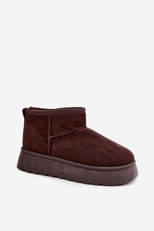 Botas de nieve para mujer con aislamiento, plataforma y pelo interior CzekoladoĮe Vesirae