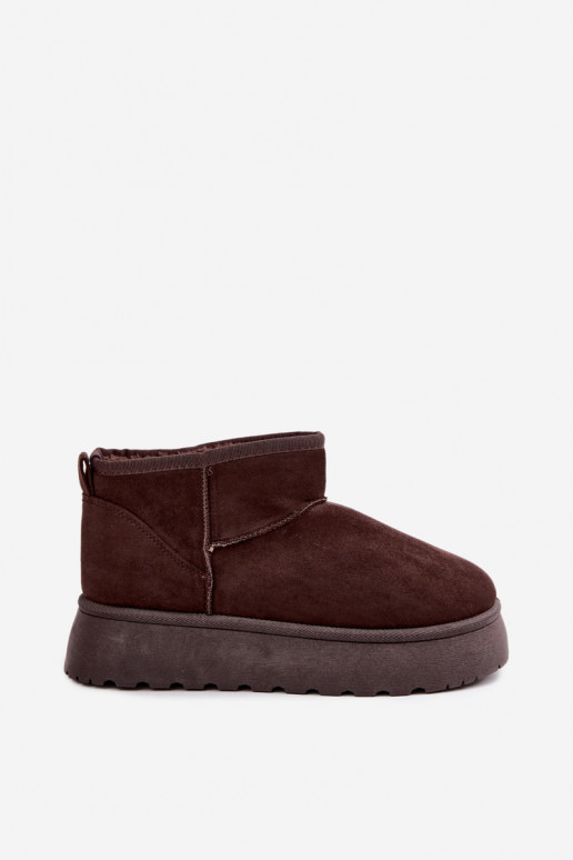Botas de nieve para mujer con aislamiento, plataforma y pelo interior CzekoladoĮe Vesirae