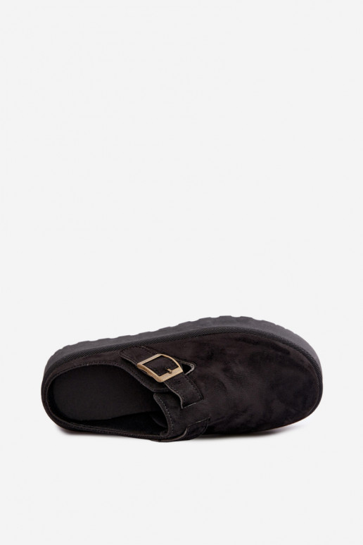 Zapatillas negras de mujer con plataforma y hebillas Cressa