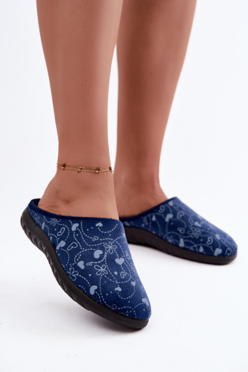 Zapatillas de mujer azul oscuro con patrones Inblu ET000041 2