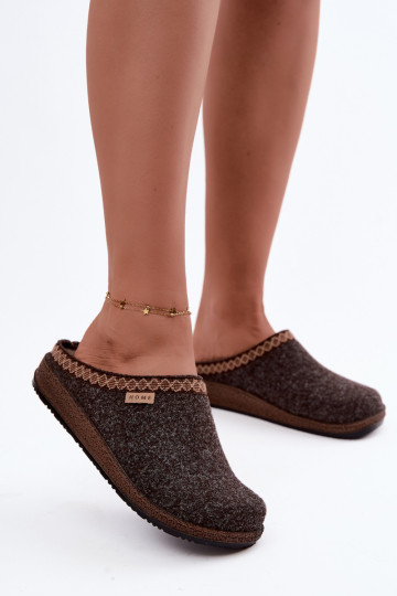 Zapatillas de mujer marrón oscuro con bordado Inblu NL000009 2