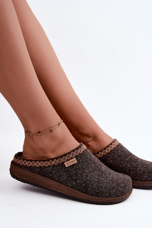 Zapatillas de mujer marrón oscuro con bordado Inblu NL000009