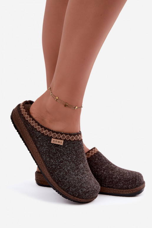 Zapatillas de mujer marrón oscuro con bordado Inblu NL000009
