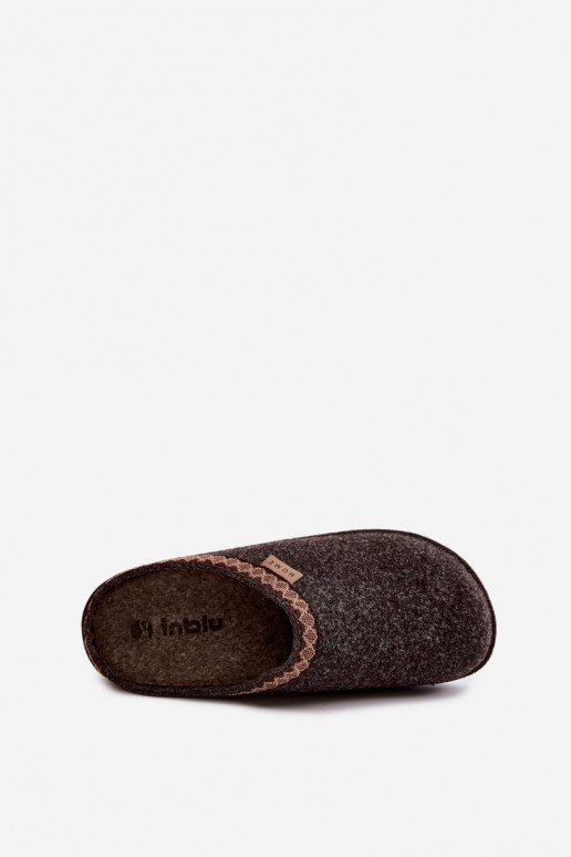 Zapatillas de mujer marrón oscuro con bordado Inblu NL000009