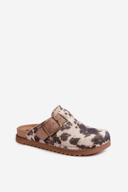 Zuecos marrones de mujer con hebillas Inblu DJ000016
