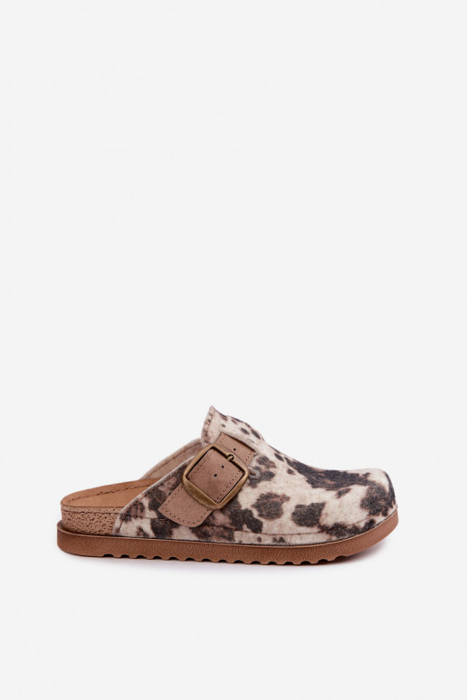 Zuecos marrones de mujer con hebillas Inblu DJ000016