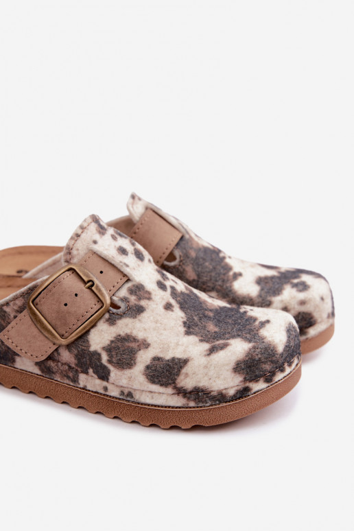 Zuecos marrones de mujer con hebillas Inblu DJ000016