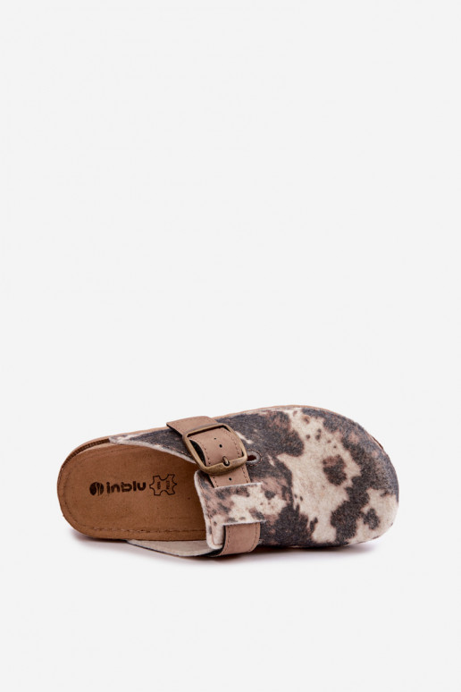 Zuecos marrones de mujer con hebillas Inblu DJ000016