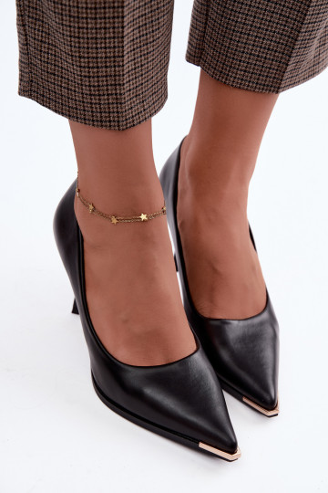 Zapatos de tacón negros de cuero sintético INarelia