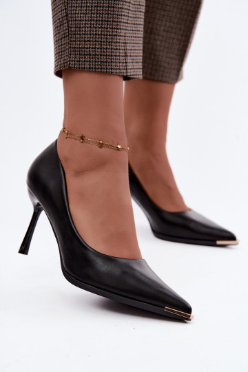 Zapatos de tacón negros de cuero sintético INarelia 2