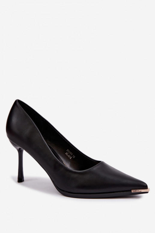 Zapatos de tacón negros de cuero sintético INarelia