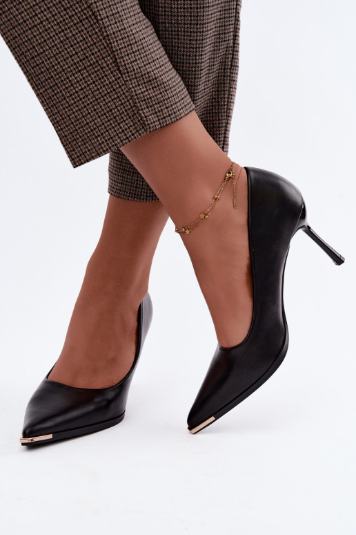Zapatos de tacón negros de cuero sintético INarelia