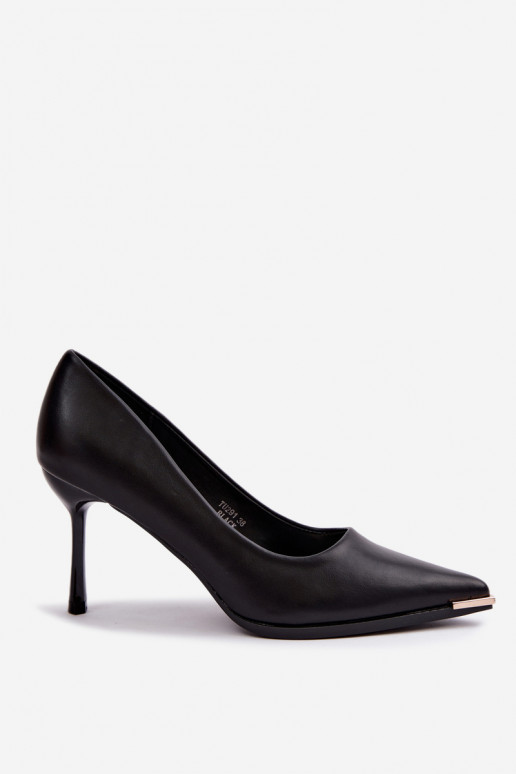 Zapatos de tacón negros de cuero sintético INarelia