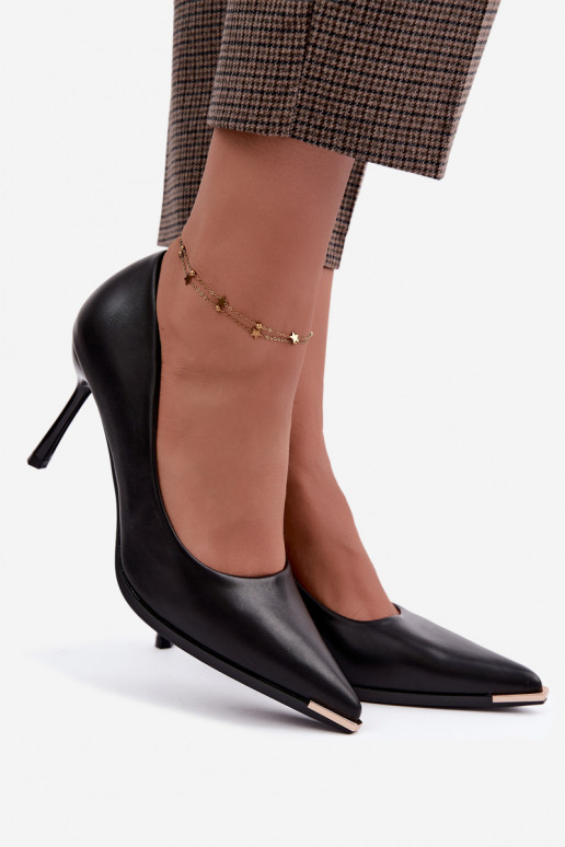 Zapatos de tacón negros de cuero sintético INarelia