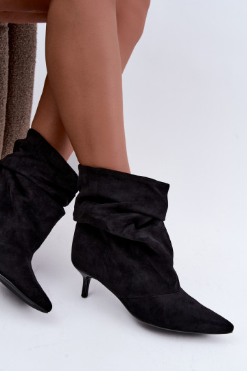 Botines slip-on con tacones en negro Loralia