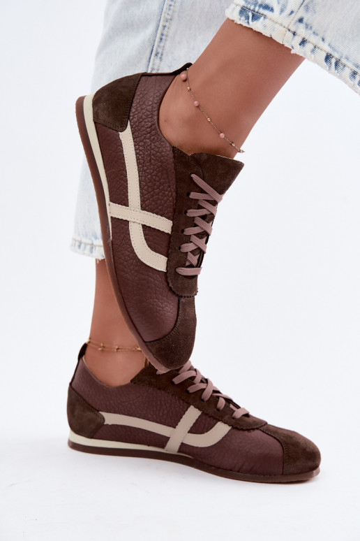 Zapatillas de ante sintético en color chocolate Zazoo N1402S2