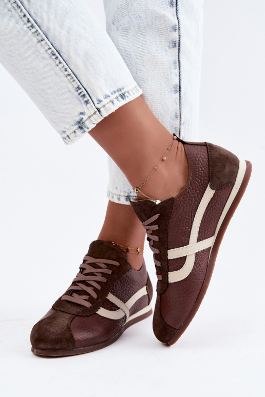 Zapatillas de ante sintético en color chocolate Zazoo N1402S2