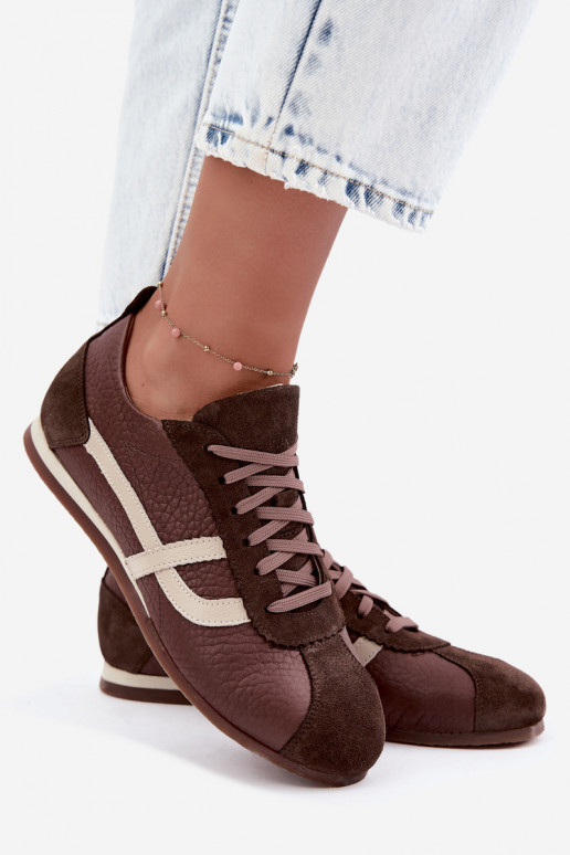 Zapatillas de ante sintético en color chocolate Zazoo N1402S2