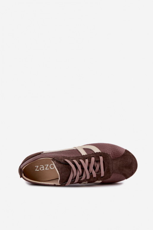 Zapatillas de ante sintético en color chocolate Zazoo N1402S2