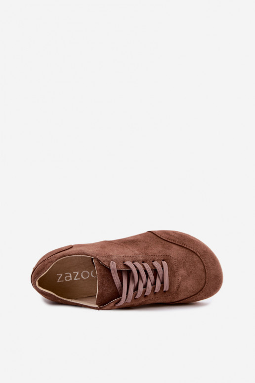 Zapatillas Barefoot de ante sintético en marrón Zazoo N1422