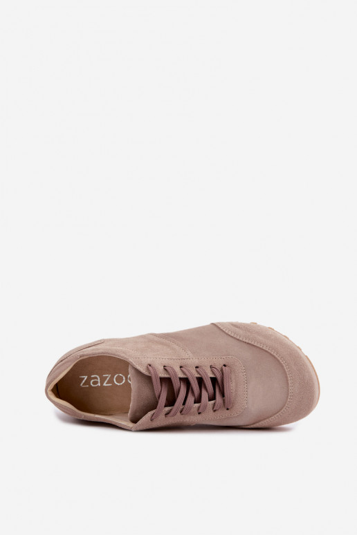 Zapatillas Barefoot de ante sintético en color arena Zazoo N1422