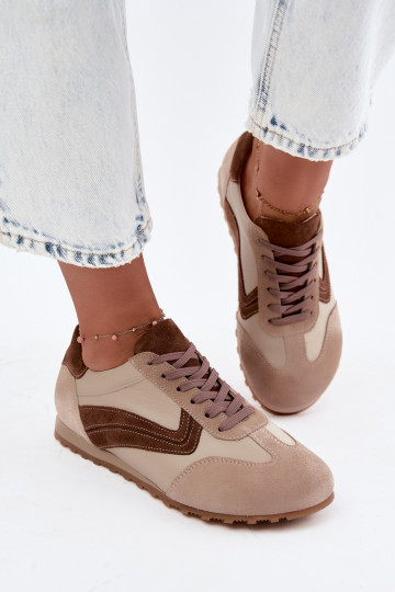 Piel de gamuza Zapatillas modelo zapatos. Barefoot Femenino Zazoo N1400 beige
