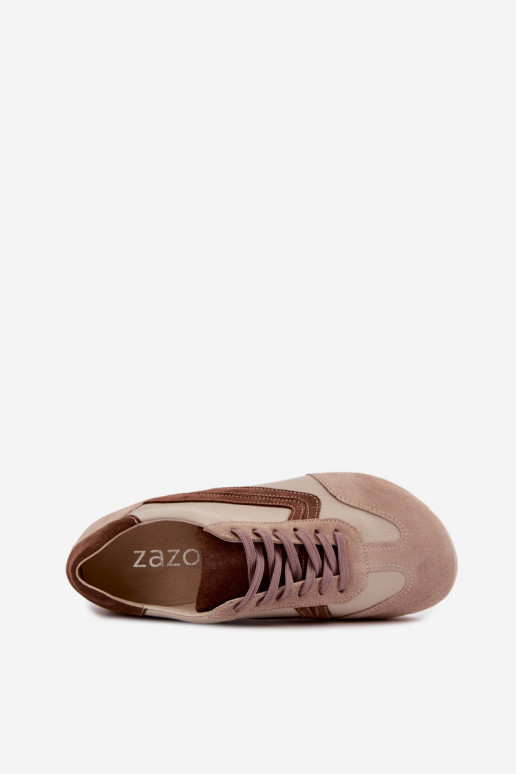 Zapatillas Barefoot de ante sintético en color arena Zazoo N1400