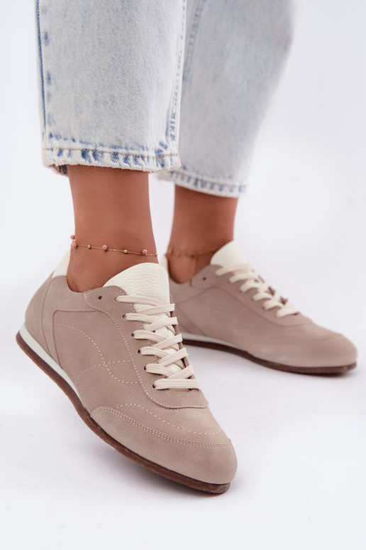 Zapatillas Barefoot con bordados en color arena Zazoo N1414