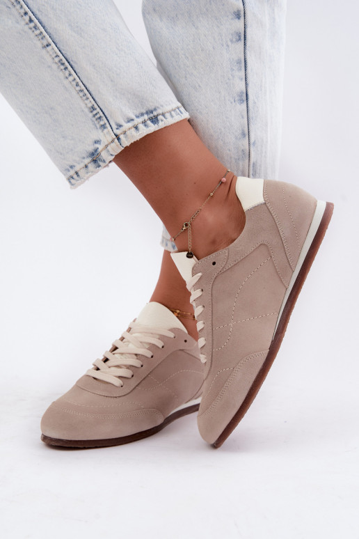 Zapatillas Barefoot con bordados en color arena Zazoo N1414