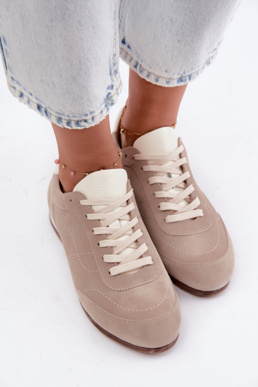 Zapatillas Barefoot con bordados en color arena Zazoo N1414