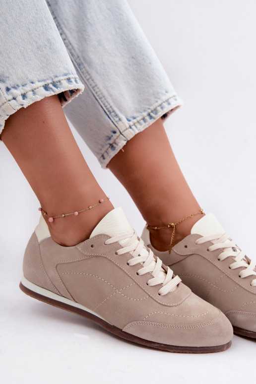 Zapatillas Barefoot con bordados en color arena Zazoo N1414