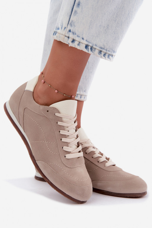 Zapatillas Barefoot con bordados en color arena Zazoo N1414