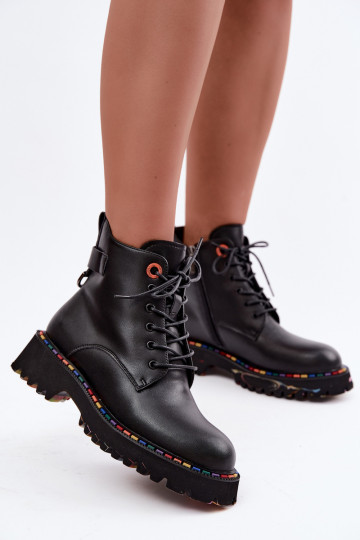 Botines de trabajo de cuero sintético Artiker en negro 2