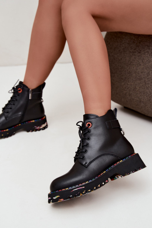 Botines de trabajo de cuero sintético Artiker en negro