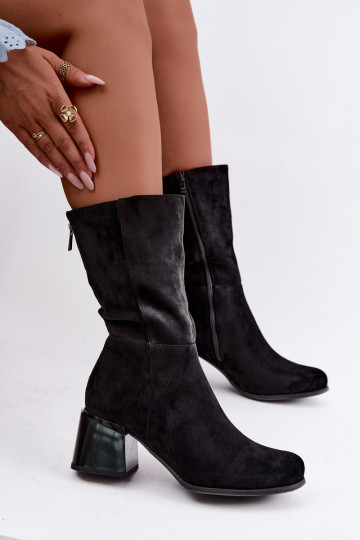 Botas largas aisladas de ante sintético Klocke en negro