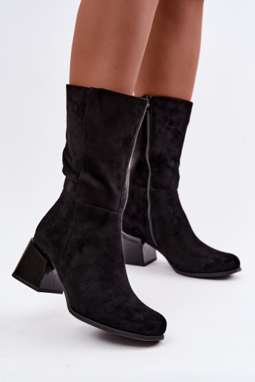Botas largas aisladas de ante sintético Klocke en negro 2