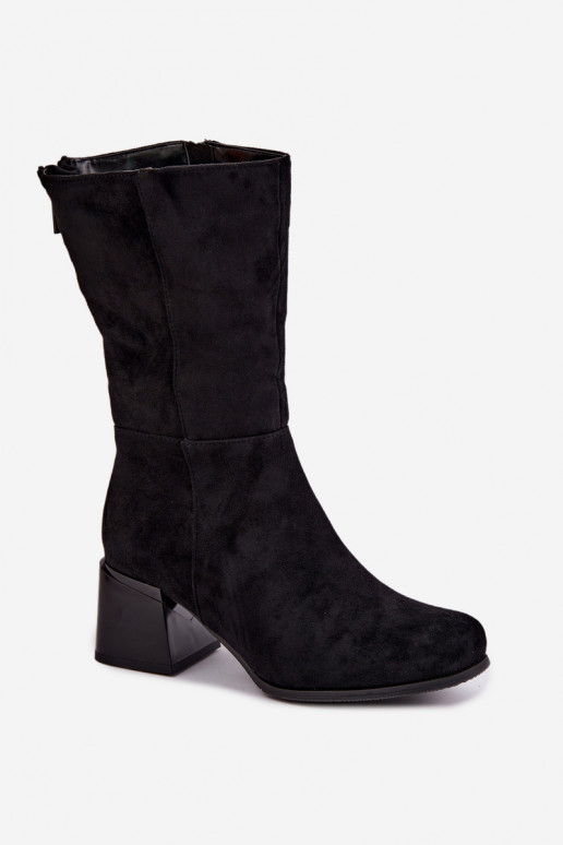 Botas largas aisladas de ante sintético Klocke en negro