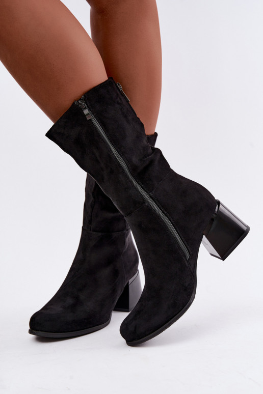 Botas largas aisladas de ante sintético Klocke en negro