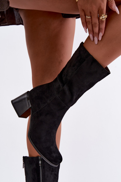 Botas largas aisladas de ante sintético Klocke en negro