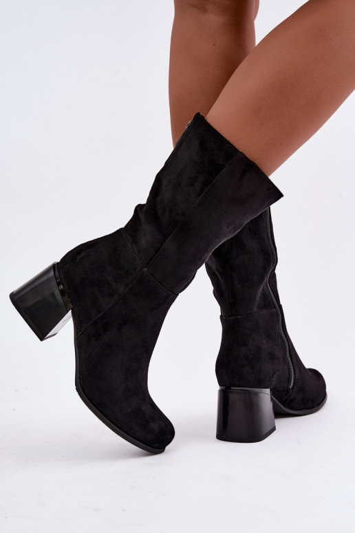 Botas largas aisladas de ante sintético Klocke en negro