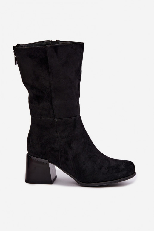 Botas largas aisladas de ante sintético Klocke en negro