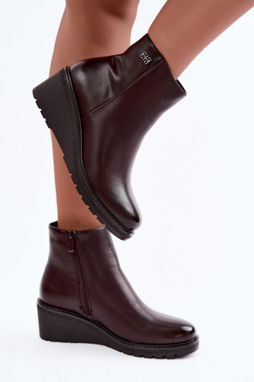 Botines burdeos acolchados con plataforma Larisae